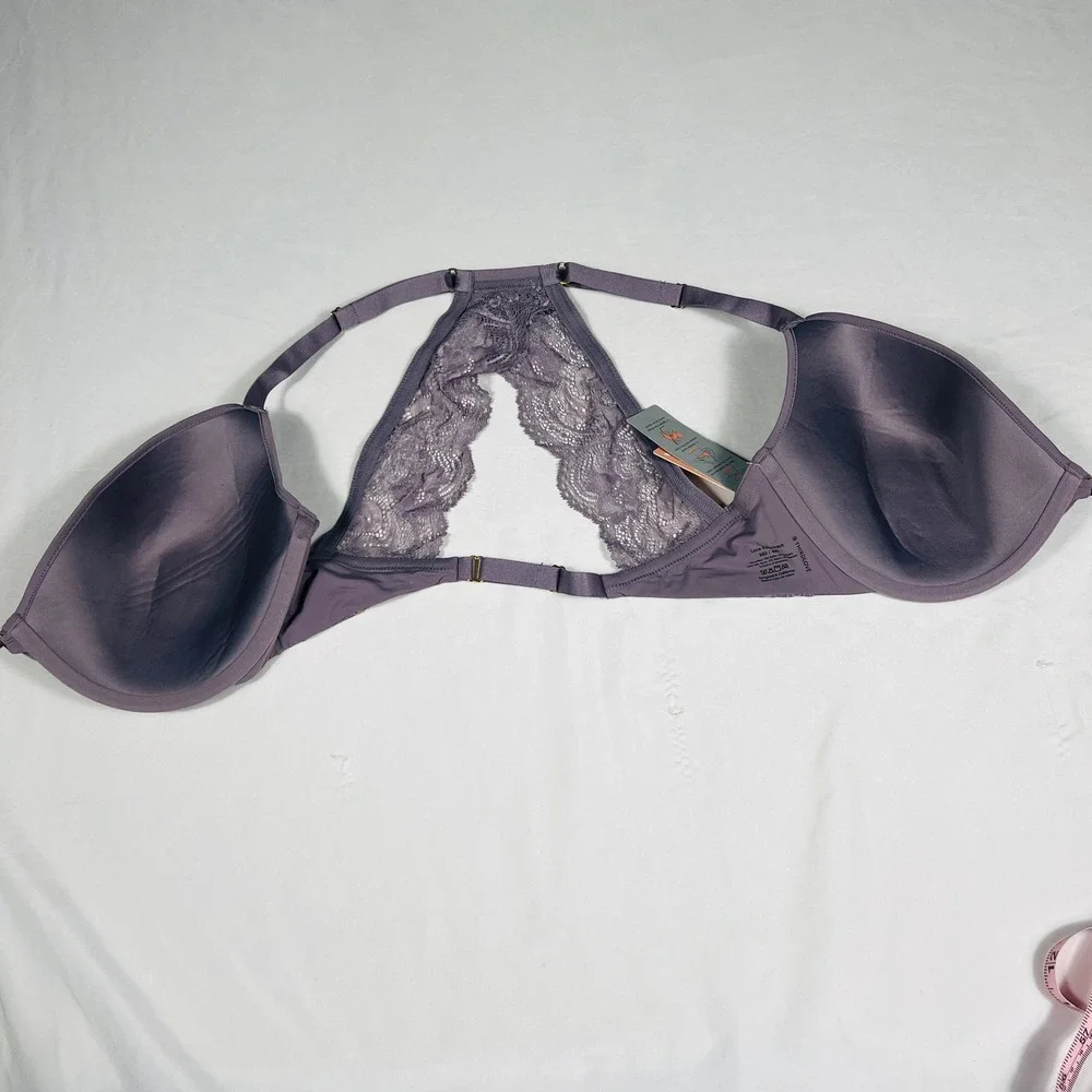 ThirdLove Lace Racerback Front Closure Bra Purple 38D 40C NWT - Picture 5 of 5